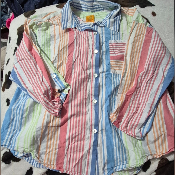 Colorful Button Up By Ruby Rd - Size 1x - Picture 1 of 6